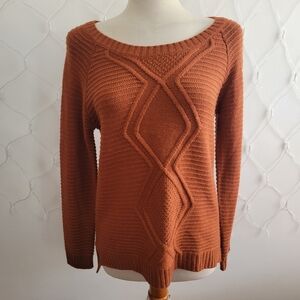 Pink Rose Pullover Sweater • Rust Colored • Medium